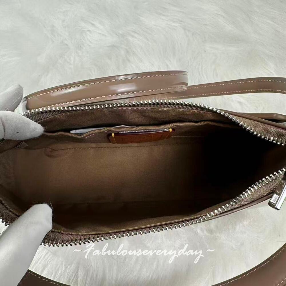 Coach Teri Shoulder Bag Crossbody In Leather Silver/Clay CV938 NWT - Picture 10 of 11